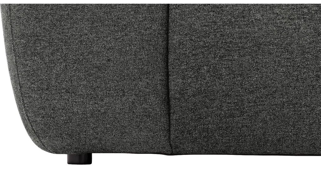 Goossens Excellent Bank Kubus - 30 X 30 Cm Stiksel zwart, stof, 1,5-zits, modern design met chaise longue rechts