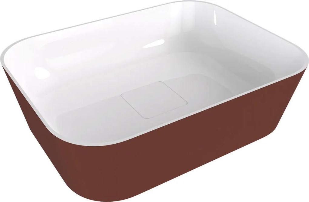 Polysan Banera waskom vierkant 50x36cm wit/terracotta