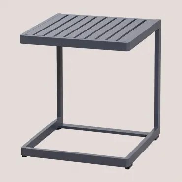 Vierkante Bijzettafel Voor Tuin 40x40 Cm In Aluminium Dulem Grijs – Grafiet - Sklum