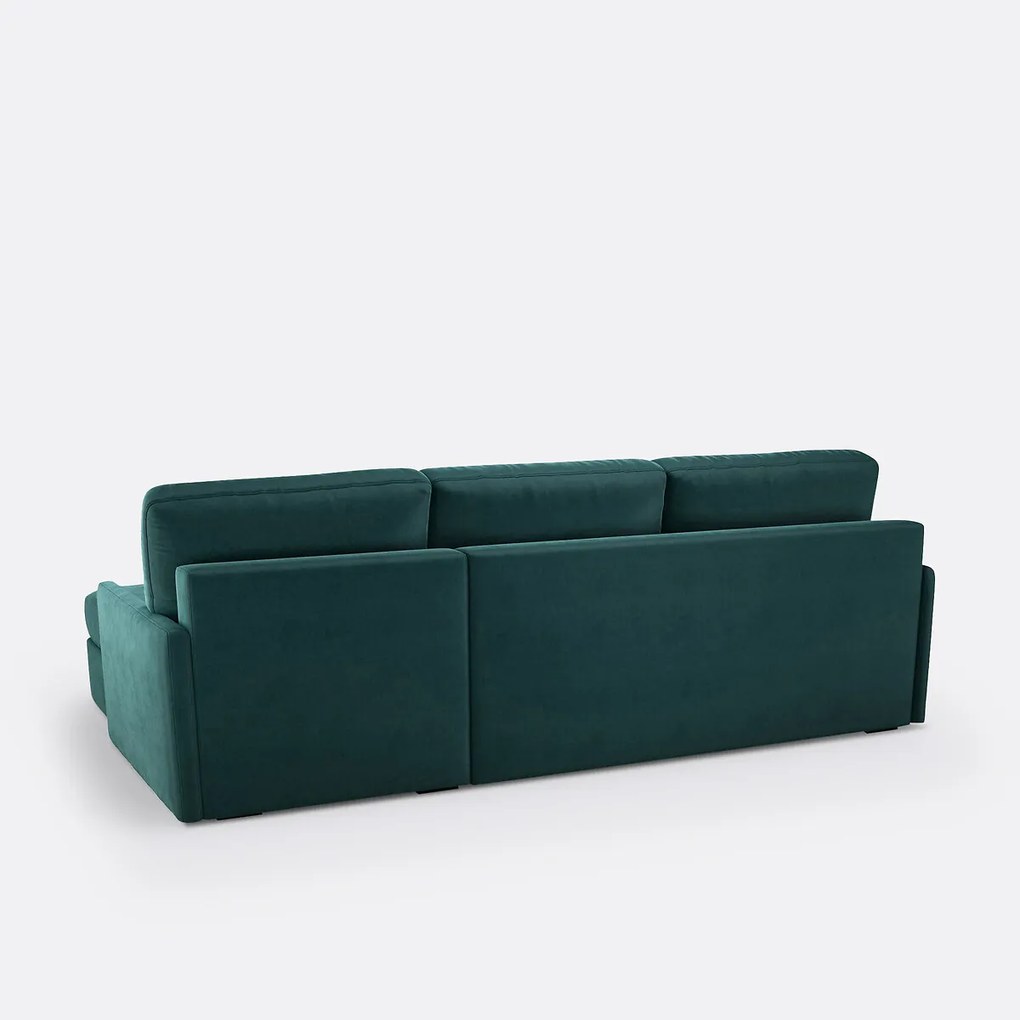 Fluwelen hoekslaapbank, Comfort Bultex® Marta