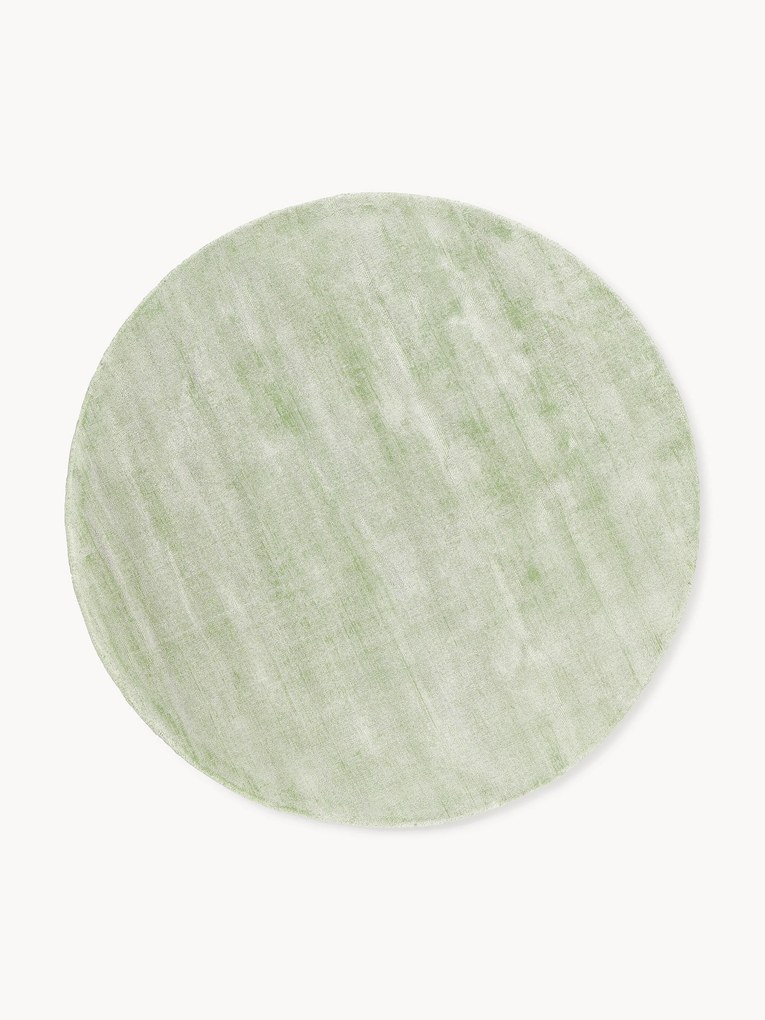 Rond handgeweven viscose vloerkleed Jane