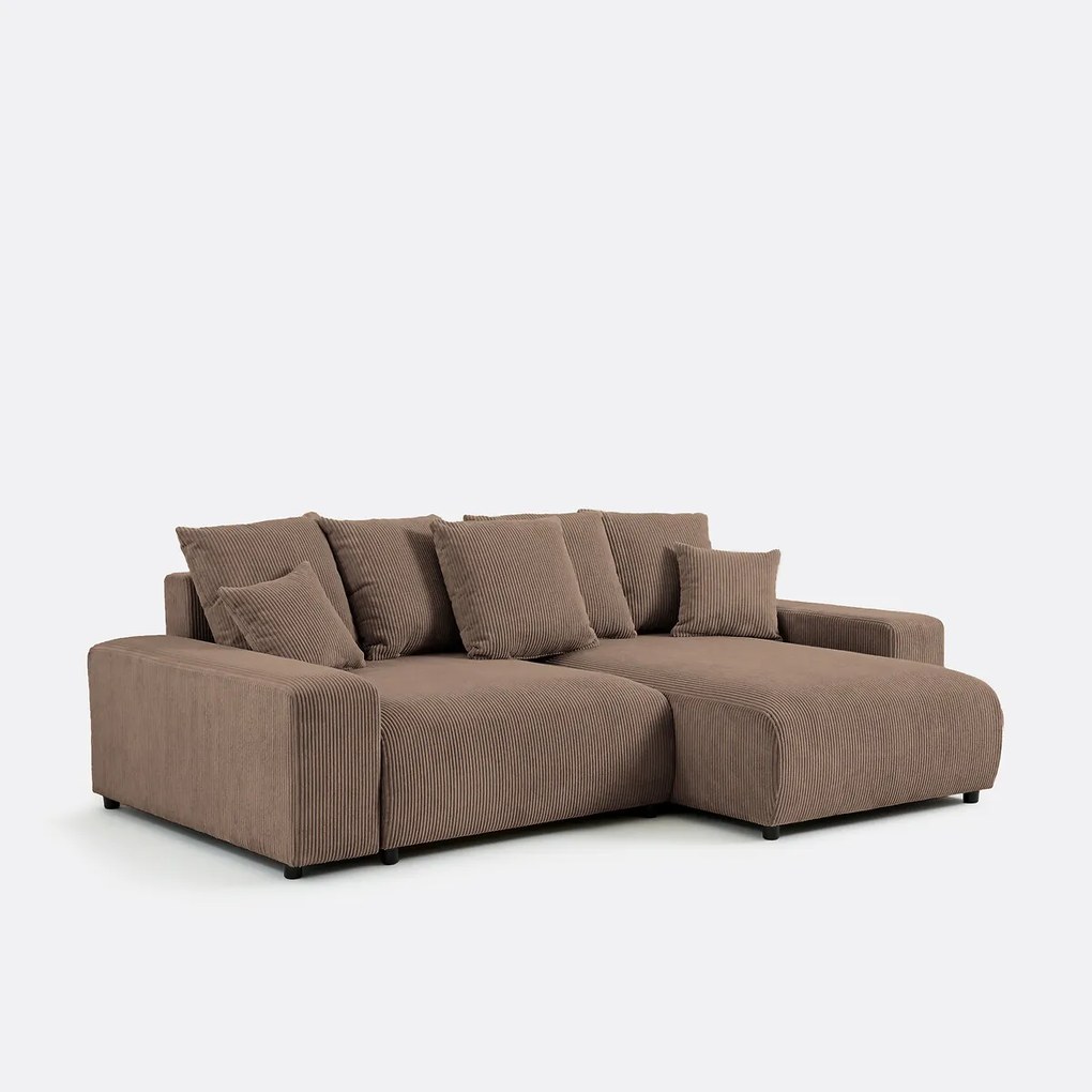 Omvormbare hoekbank met koffer, ribfluweel, LOMI