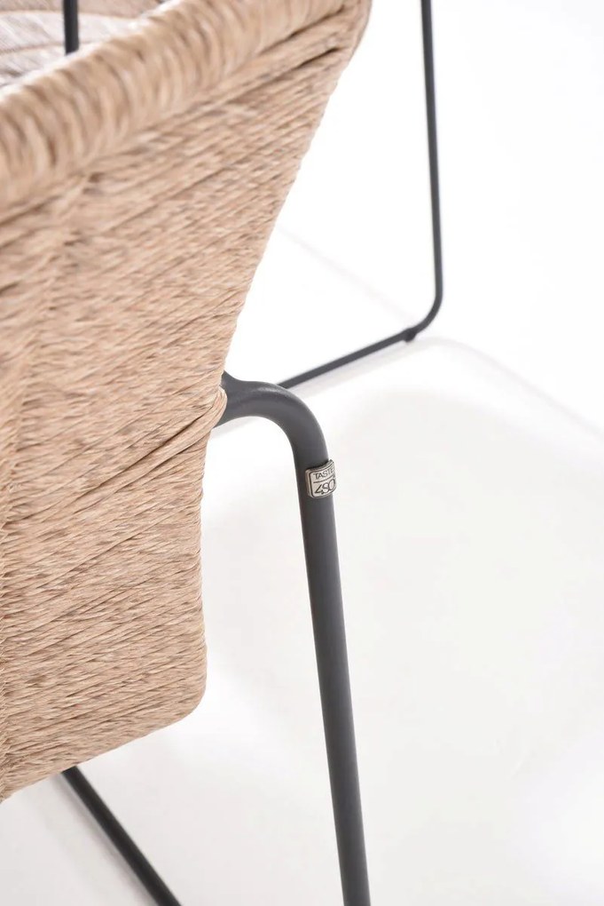 Taste by 4 Seasons Palma eetset naturel met Basso tafel teak blad Ø160 cm * SALE * Tuinset beige weerbestendig