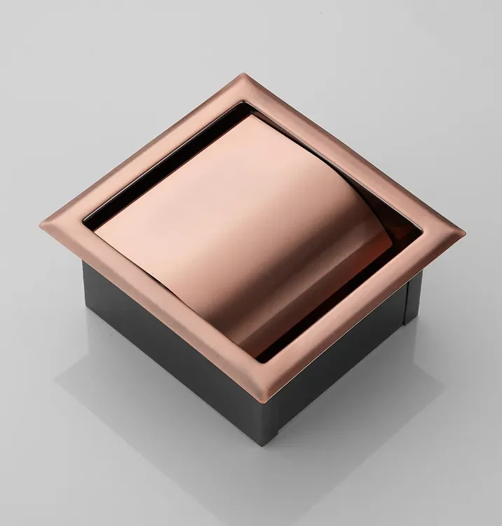 Saniclear Copper inbouw toiletrol houder met klep geborsteld koper