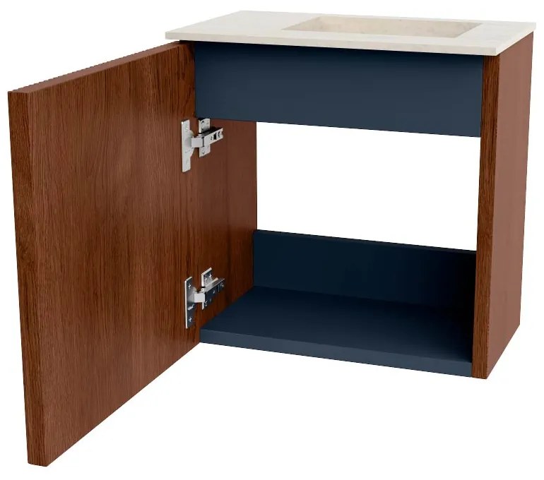 Mondiaz Joya DLux 40cm toiletmeubel ruby met wastafel faye rechts 1 kraangat meli
