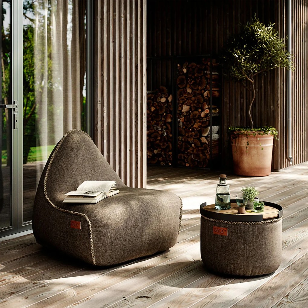 Cobana Lounge Stoel & Pouf Outdoor - Bruin