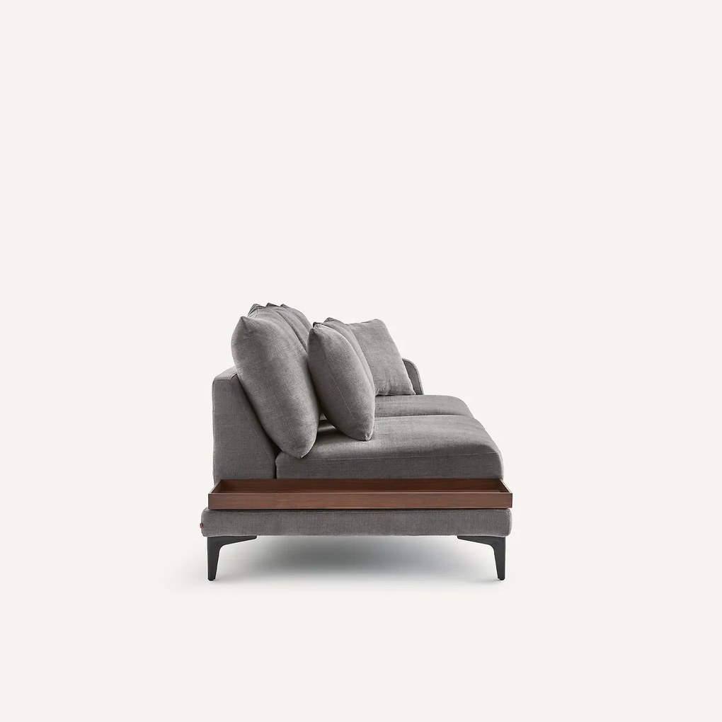 Halve bank met tafelblad, van polyester en katoen, MODERNISTE