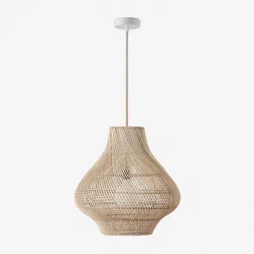 Hanglamp Van Rotan Magali Natuurlijk - Wit & Ø50 Cm - ↑50 Cm Magali - Sklum