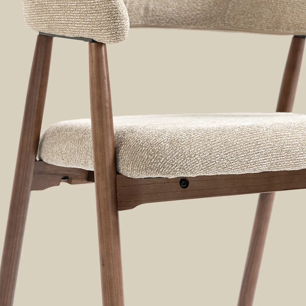 Walnoot Eetkamerstoel Ronde Rugleuning