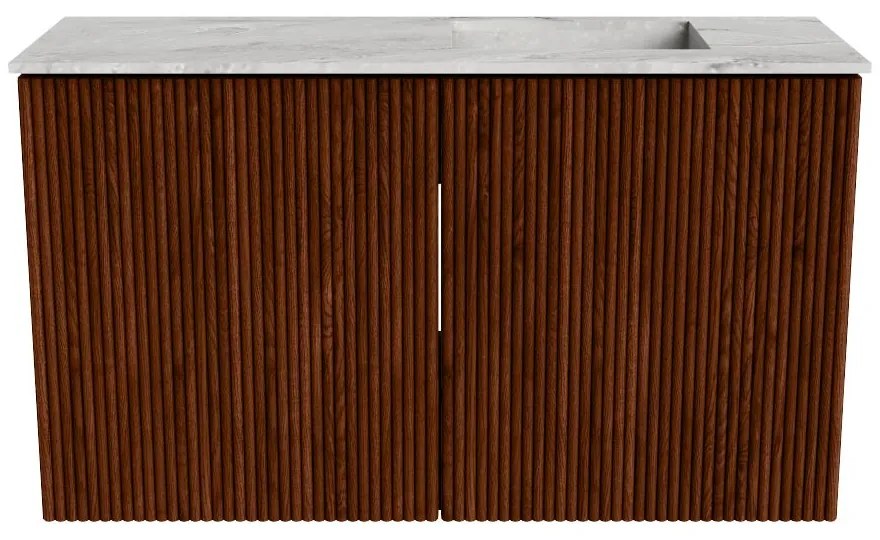 Mondiaz Joya DLux 70cm toiletmeubel ruby met wastafel faye rechts zonder kraangat glace