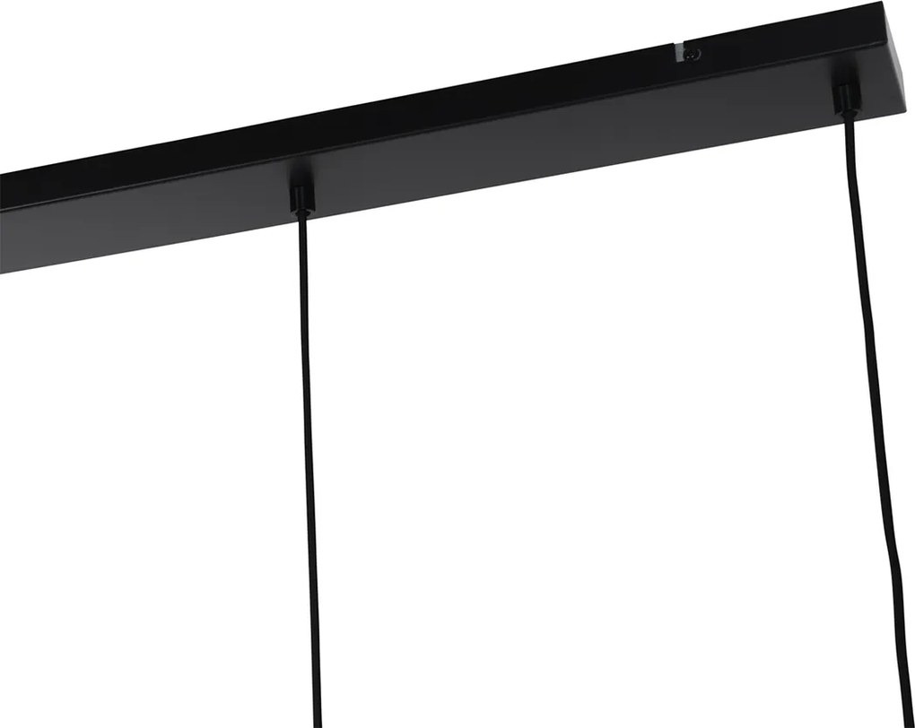 Smart hanglamp zwart met smoke glas 4-lichts incl. 4 Wifi ST64 - Laura