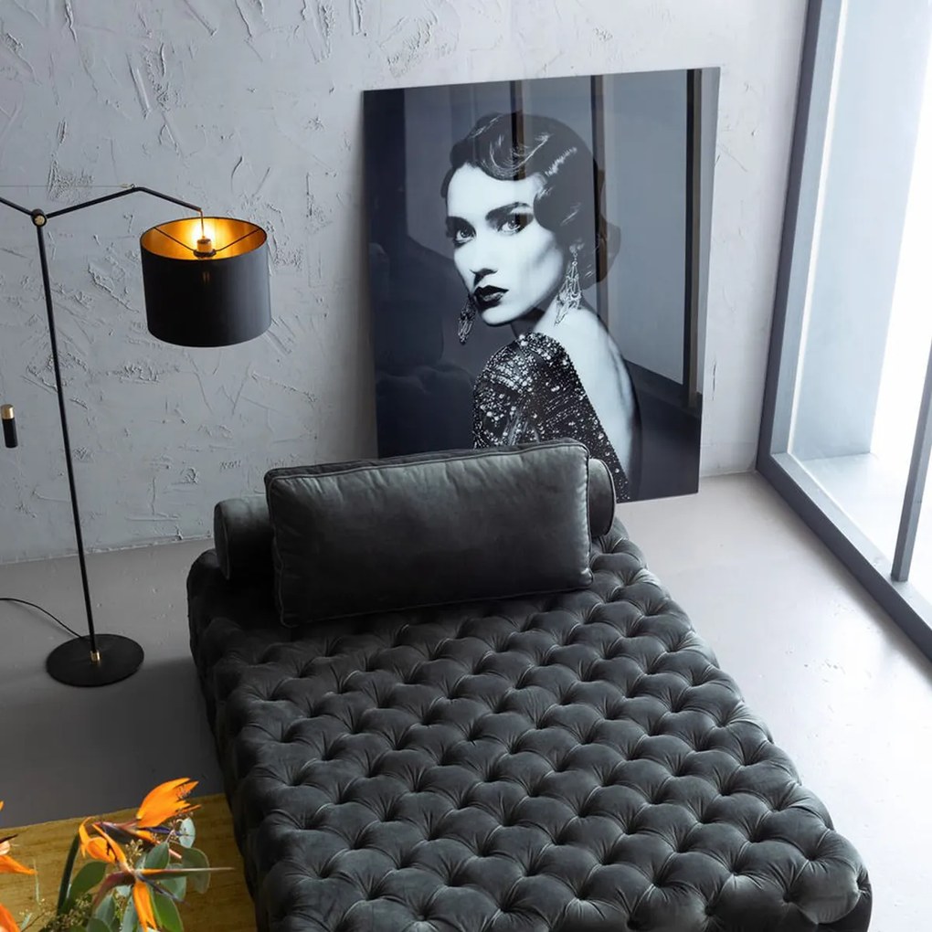 Kare Design Beauty Lady Glas Schilderij Zwart-wit Portret