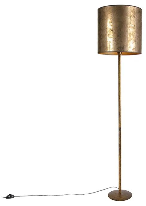 Vintage vloerlamp goud met oud brons kap 40 cm - Simplo Modern E27 Binnenverlichting Lamp