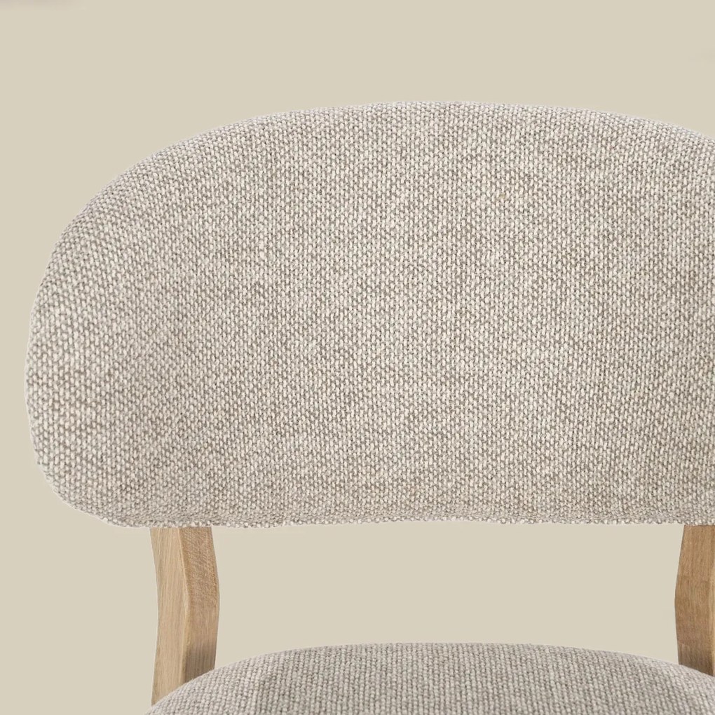 Eleonora Mikky Luxe Eetkamerstoel Eiken Taupe En Stof