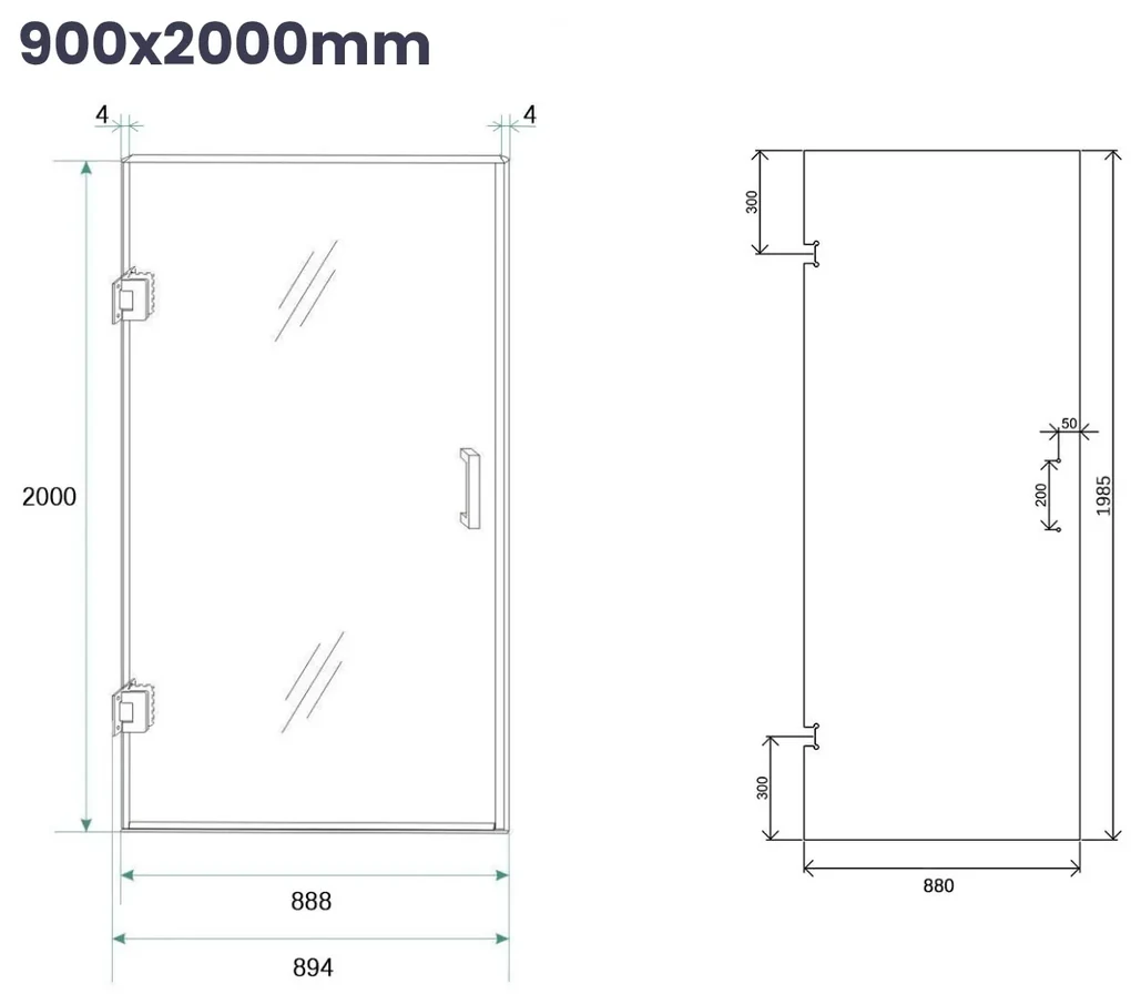 Saniclear Modern Copper rookglas douchecabine 120x90cm met 90cm deur anti-kalk geborsteld koper