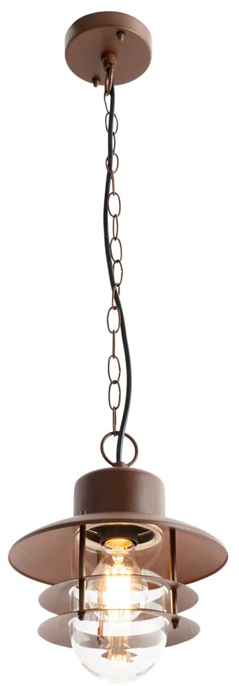 Industriële hanglamp roestbruin IP44 - Shell