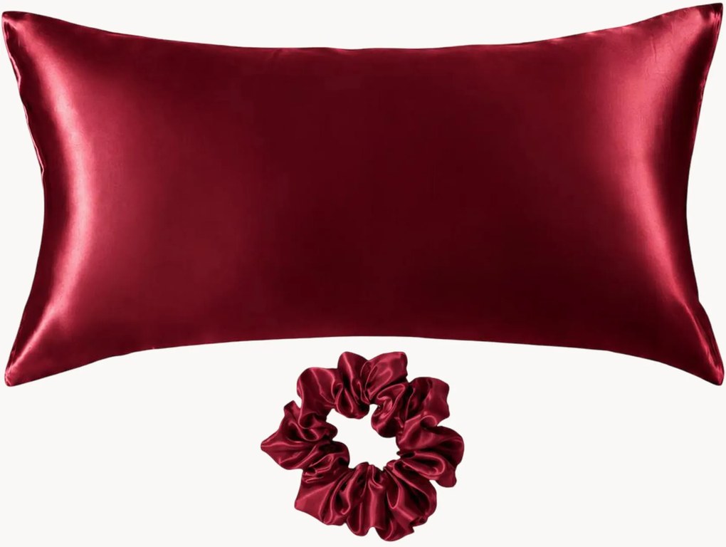 Sierkussenhoes en scrunchie Alina van moerbeizijde satijn, 2-delig