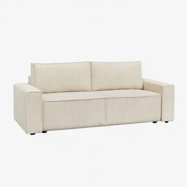 Driezits Slaapbank Bekleed Tampere Corduroy Beige – Crème - Sklum