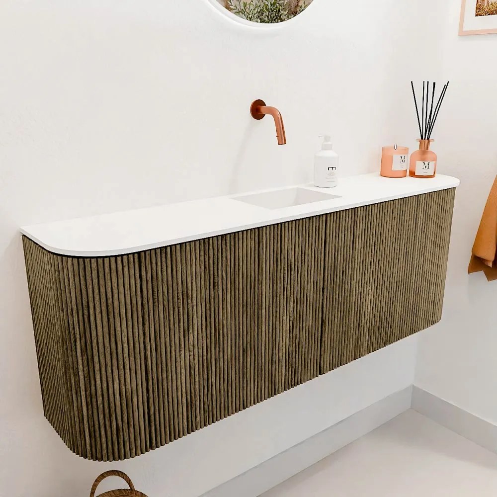 Mondiaz Joya 115cm toiletmeubel ronding links/rechts dusk met wastafel faye midden zonder kraangat talc