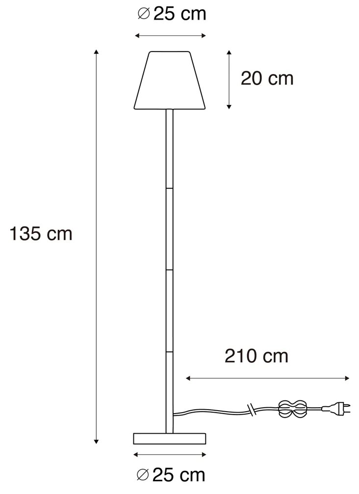Smart Moderne buiten vloerlamp zwart kap wit incl. Wifi A60 - Virginia Design E27 IP65 Buitenverlichting