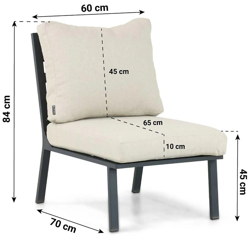 Hoek loungeset 6 personen Aluminium/Polywood (grey teakfinish) Grijs Lifestyle Garden Furniture Santiago