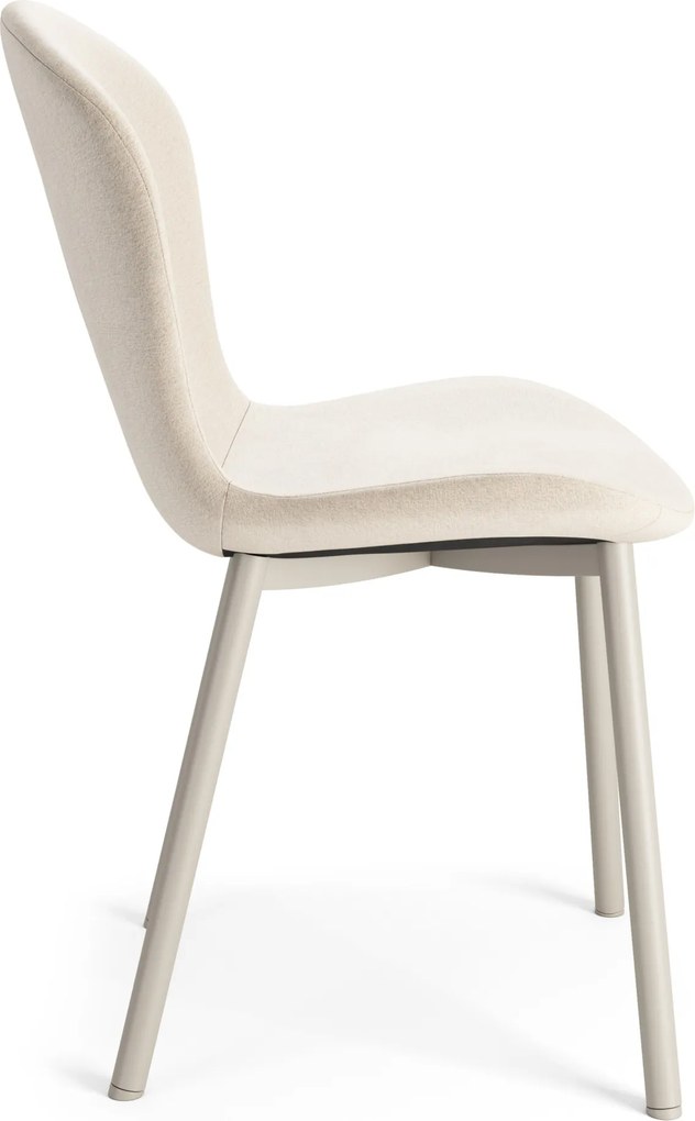 FIORA Beige (stof Apia 453) / grijs-beige frame (kasjmier) - MODERNE GESTOFFEERDE STOEL VOOR WOONKAMER/EETKAMER LOFT