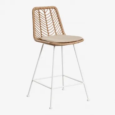 Hoge Kruk In Gouda Natural Synthetisch Rotan Natuurlijk & Wit & ↑65 Cm & Bruin – Zand - Sklum