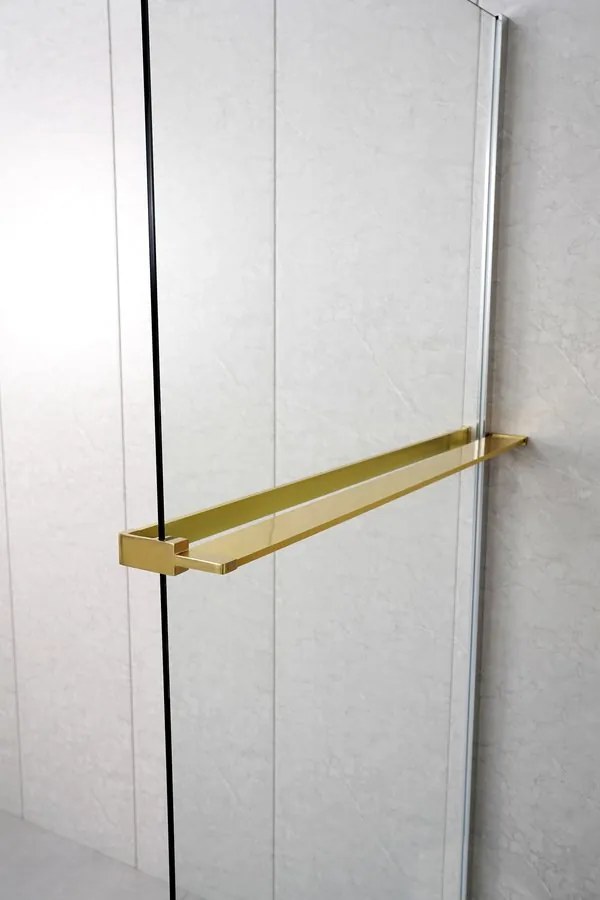 Sapho Shelf handdoekhouder en planchet voor douchewand goud mat