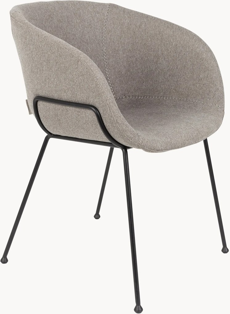 Gestoffeerde eetkamerstoelen met armleuningen Feston, 2-delig