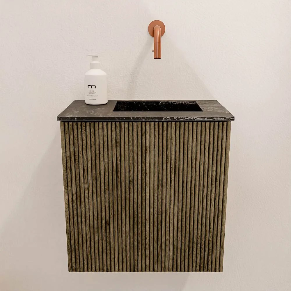 Mondiaz Joya DLux 40cm toiletmeubel dusk met wastafel faye rechts zonder kraangat lava