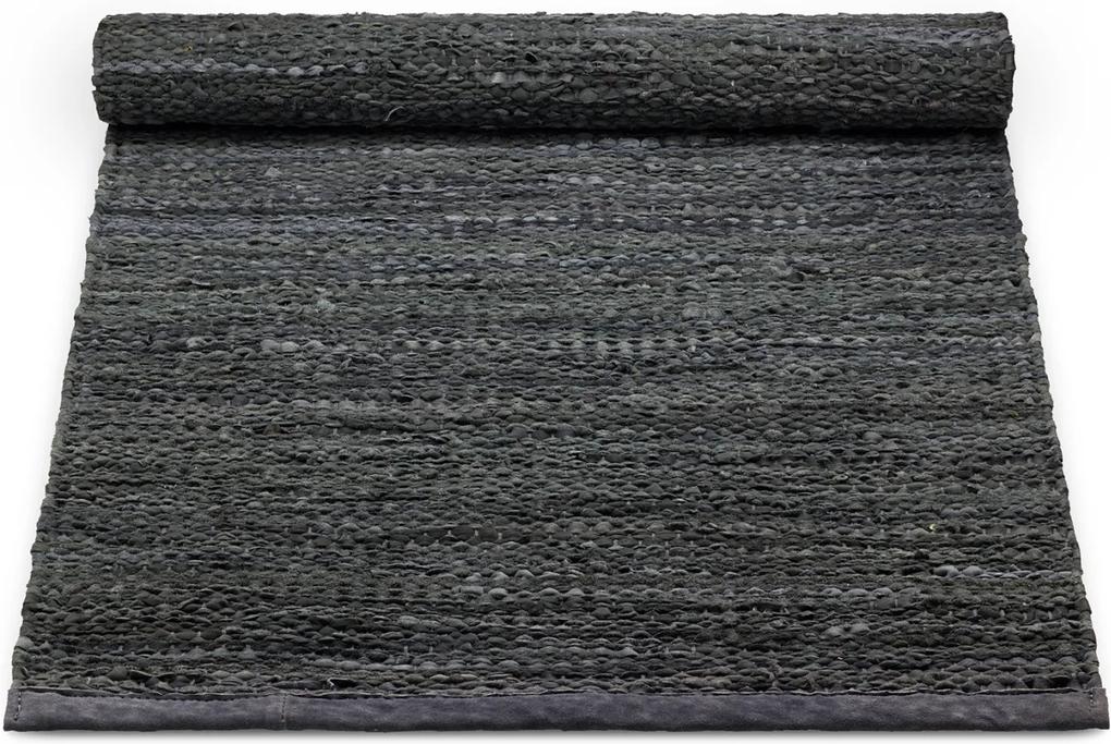 Rug Solid - Leather Dark Grey - 75 x 300 - Vloerkleed