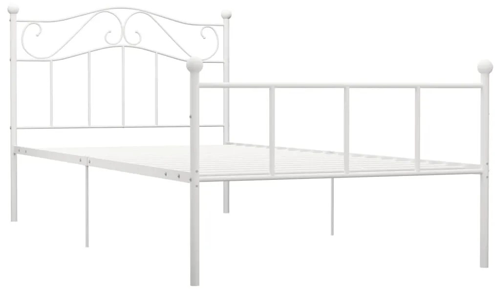 vidaXL Bedframe metaal wit 90x200 cm