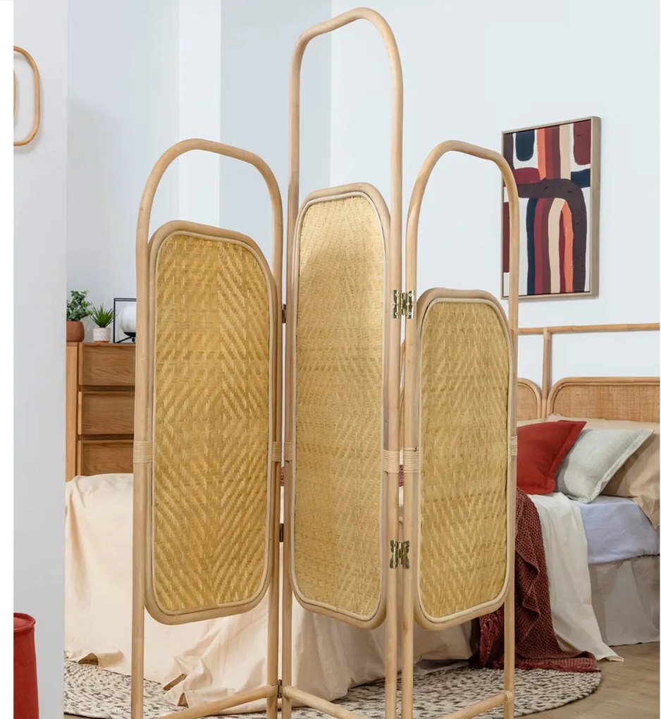 Kave Home Krysia Kamerscherm Naturel Rotan