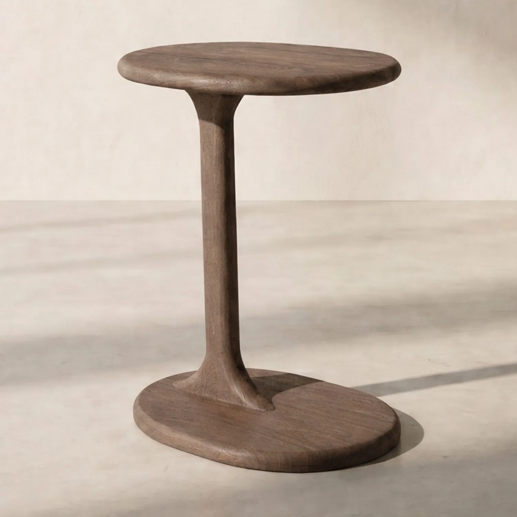 Bank Bijzettafel Hout Donkerbruin - 40 X 30cm.