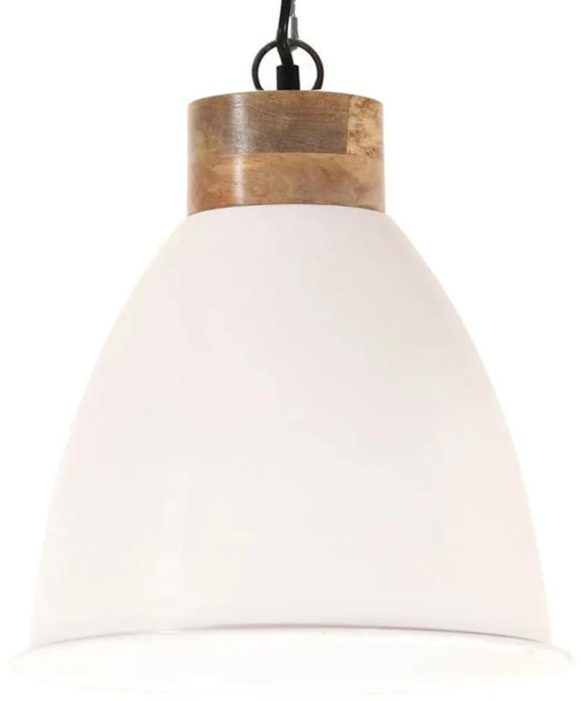 vidaXL Hanglamp industrieel E27 35 cm ijzer en massief hout wit