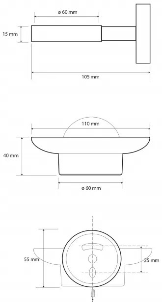 Sapho X-Round zeephouder rond koper geborsteld