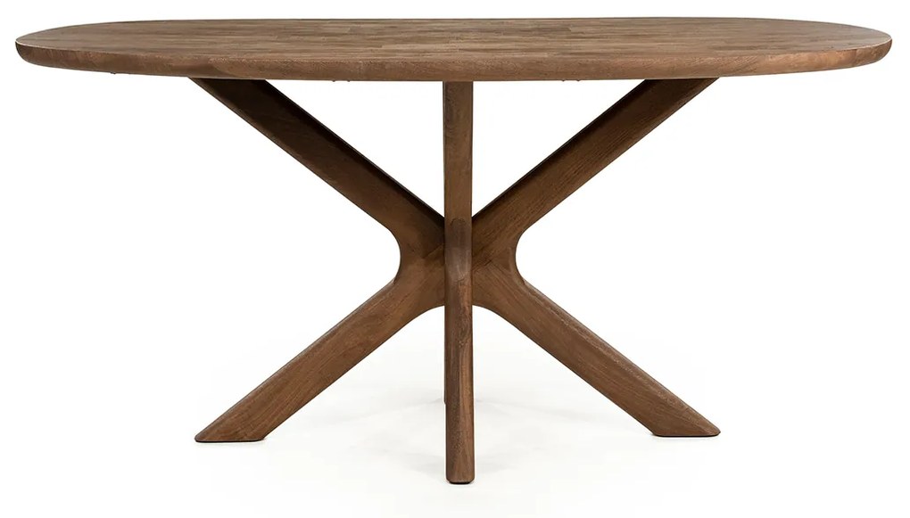 Eleonora Tycho Eettafel Kruispoot Bruin 160 - 160 X 110cm.