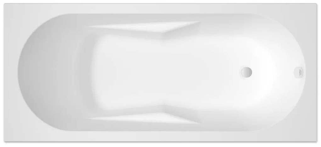 Ligbad Riho Lazy 180x80 cm Bedieningsknop Midden Wit Glanzend