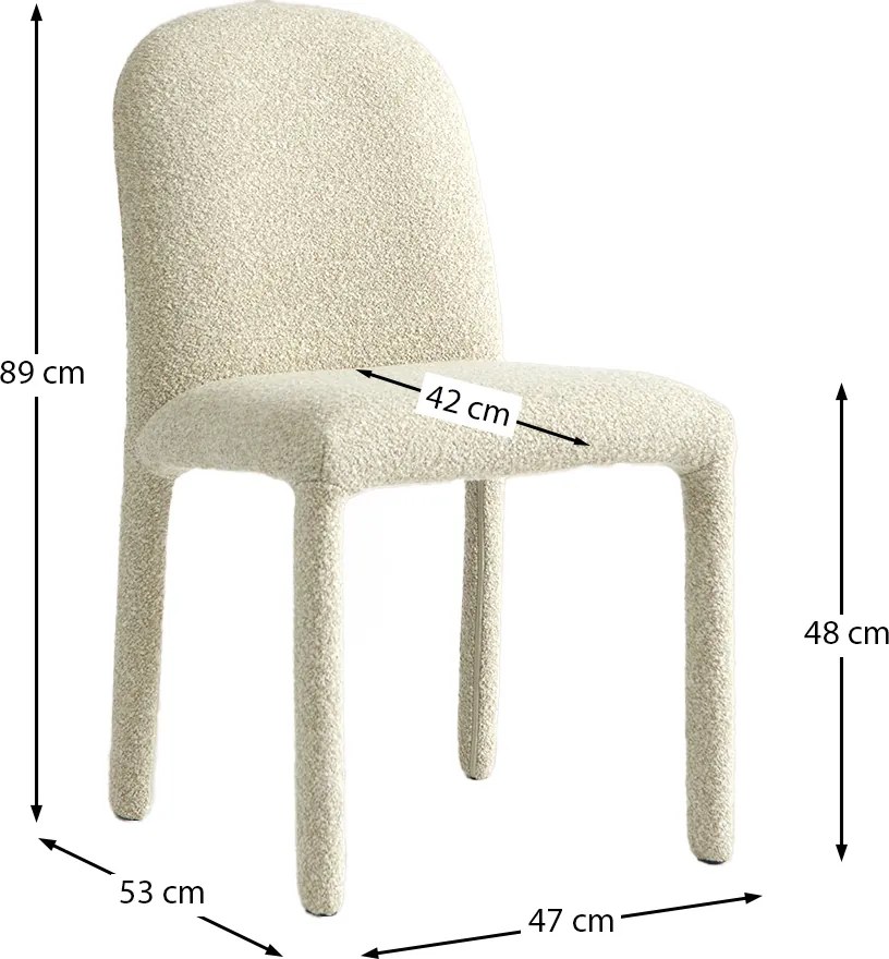 Beige Eetkamerstoel Volledig Stof