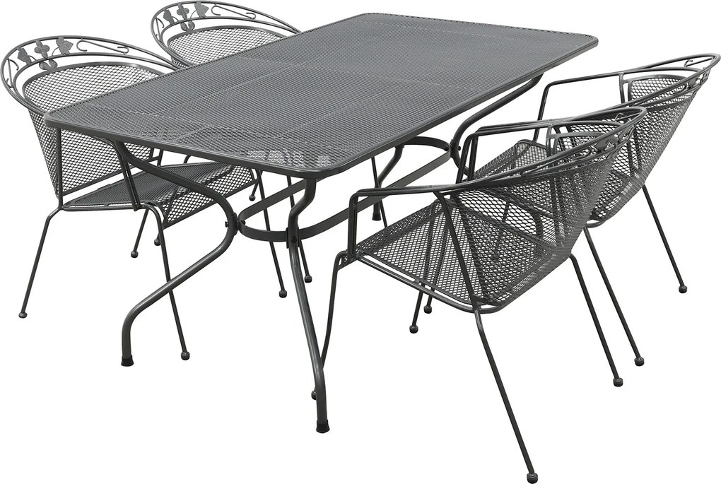 Royal Garden Elegance stapelbare tuinset strekmetaal 160x90 cm.