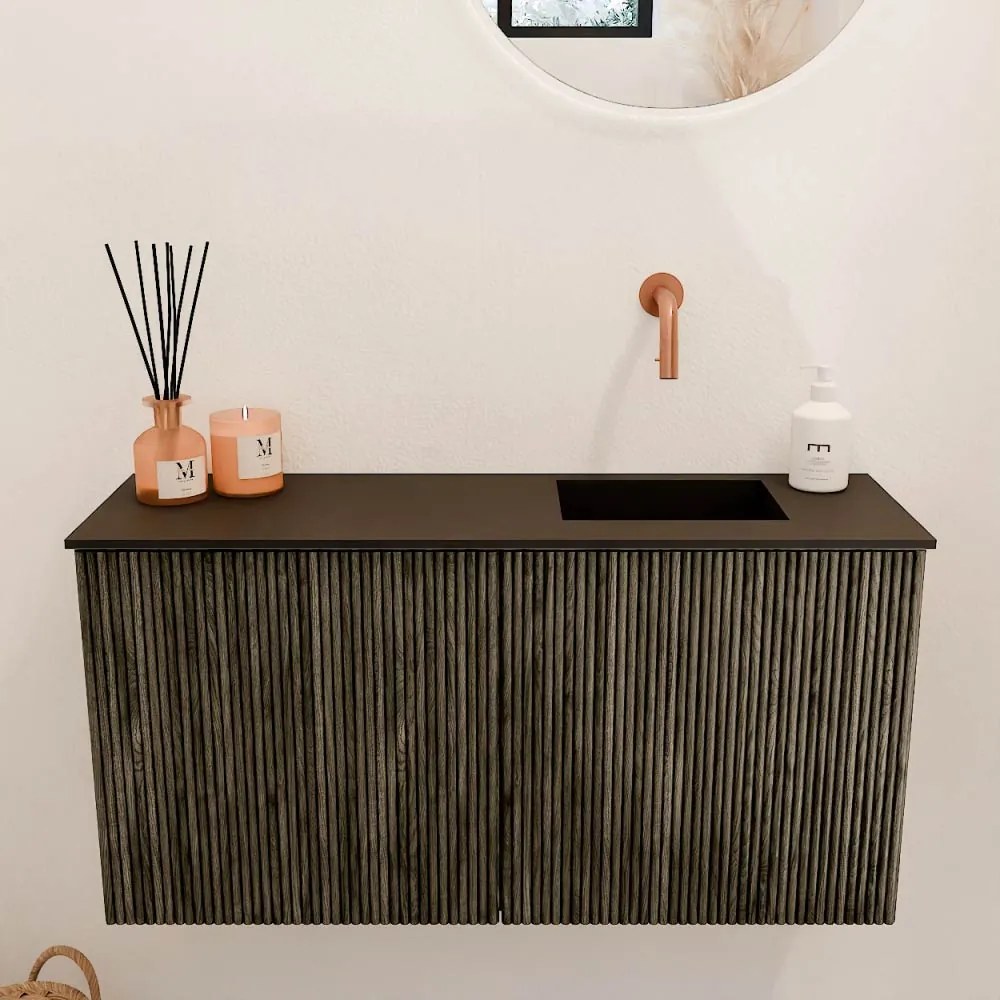 Mondiaz Joya 80cm toiletmeubel shadow met wastafel faye rechts zonder kraangat urban