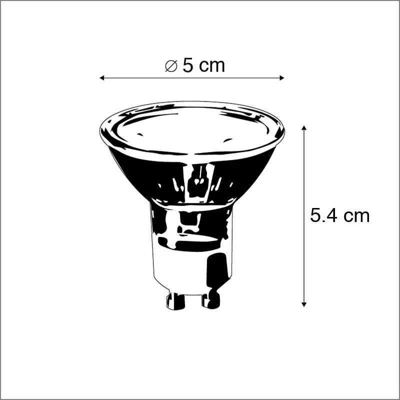 Set van 5 GU10 3-staps dimbare LED lampen 6W 260 lm 2700K