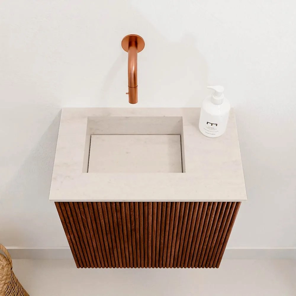 Mondiaz Joya DLux 40cm toiletmeubel ruby met wastafel faye links zonder kraangat meli