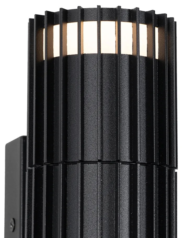 Design buiten wandlamp zwart 2-lichts IP44 - Boris