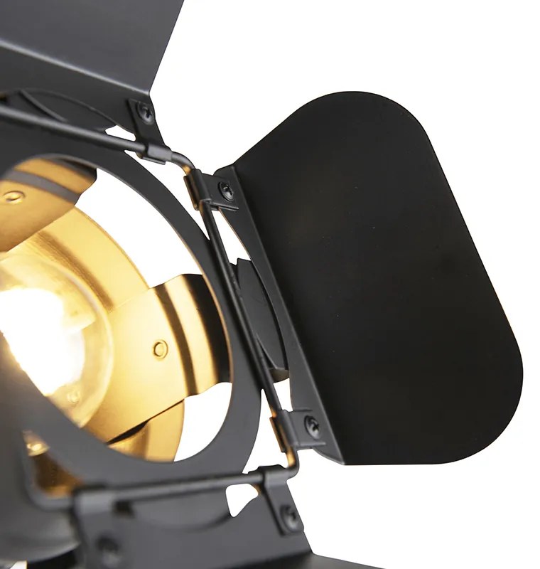 Industriële vloerlamp zwart kantelbaar - Movie