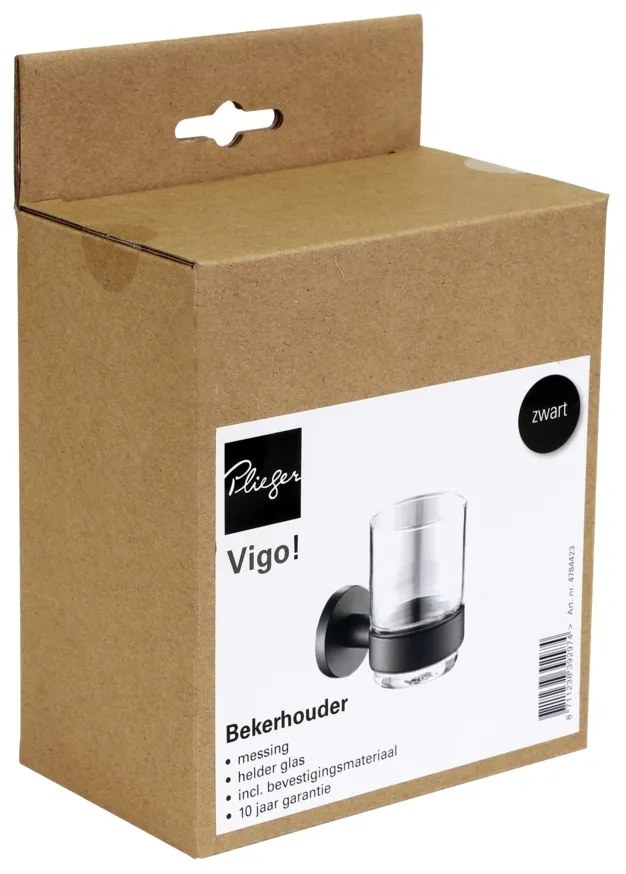 Plieger Vigo glashouder met glas mat zwart