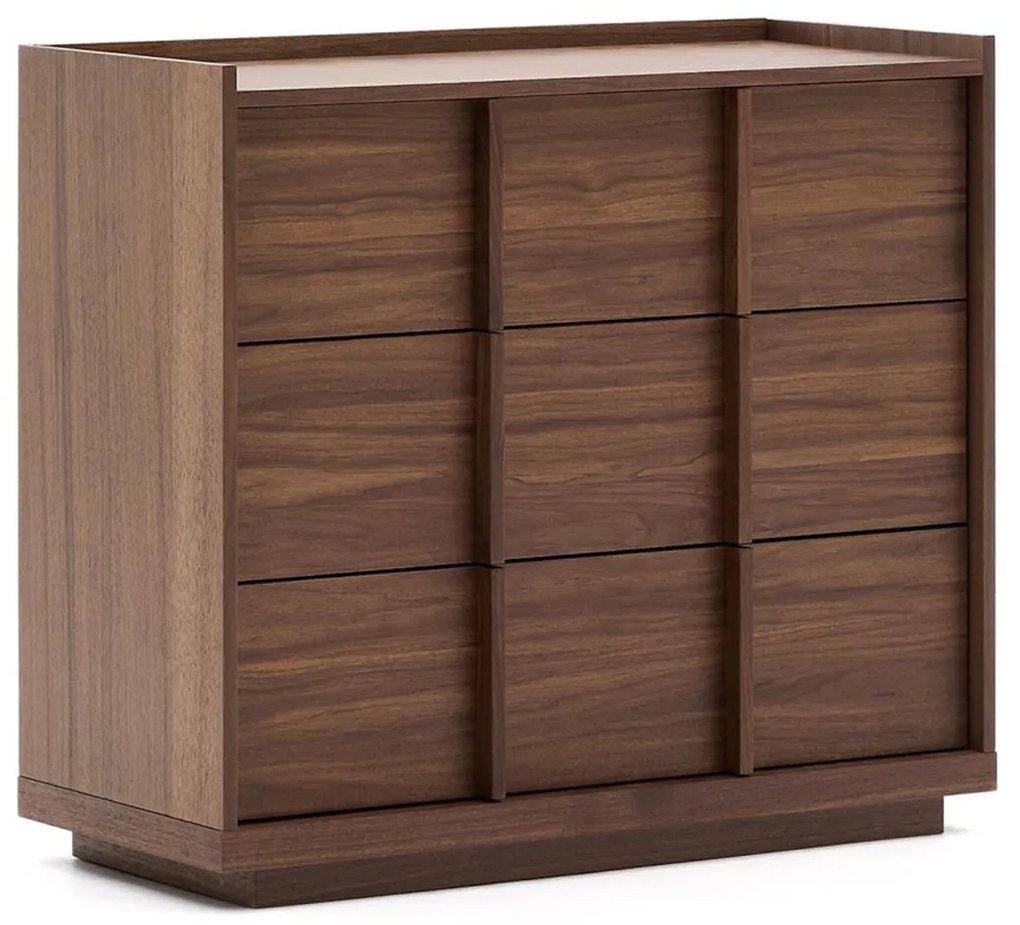 Kave Home Onix Walnoot Ladenkast Japandi - 100x50x78cm.