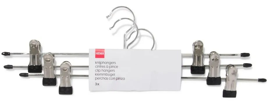 HEMA Broekhangers Metaal - 3 Stuks (zwart)