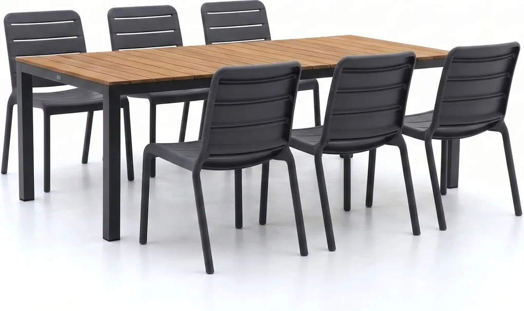 Diningset Forza  | 6 personen polywood | Tuinset stapelbaar | 7-delig | Kees Smit Tuinmeubelen