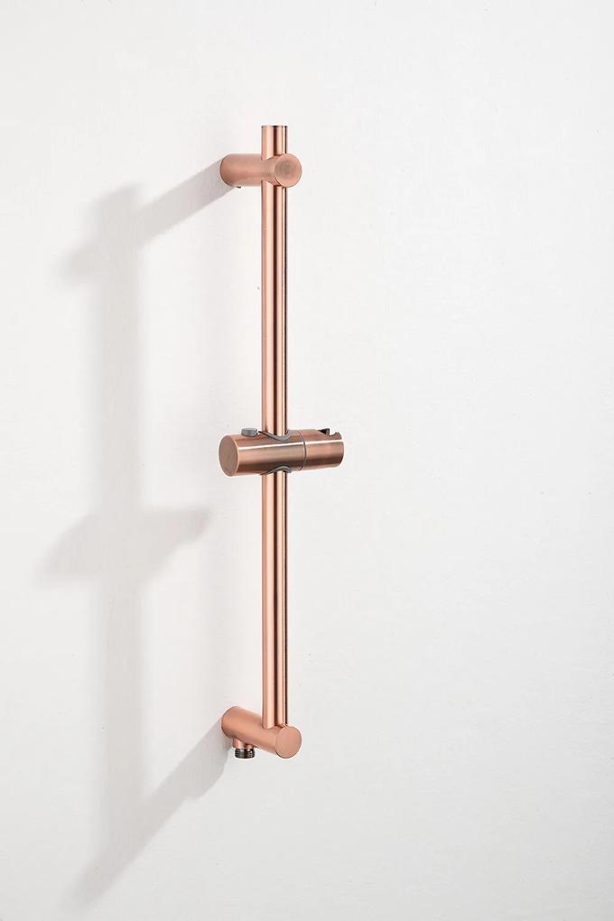 Saniclear Copper inbouwregendouche 20cm met plafondarm, 3 standen handdouche en glijstang geborsteld koper